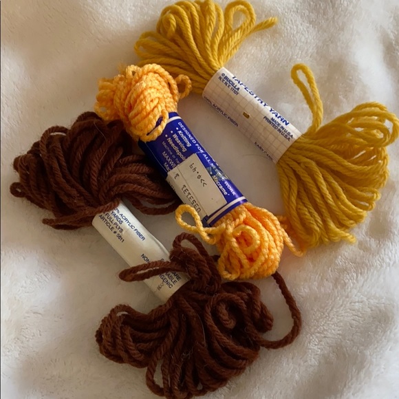 🆑 [4/$20] Vintage Autumn Yarn bundle Yellow Brown - Picture 2 of 3
